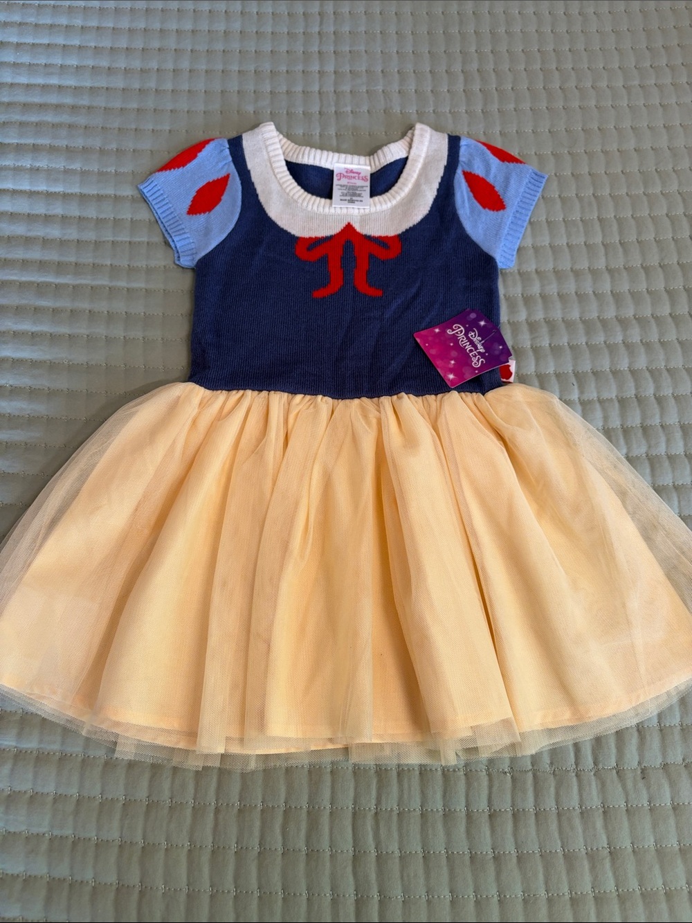 Disney Snow White Girls Navy, Light Blue & Yellow Tulle sweater Dress NWT